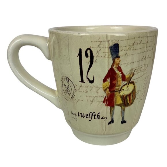Williams-Sonoma Twelve Days Of Christmas Mug Eleventh Twelfth Pipers Drummers - Picture 3 of 6